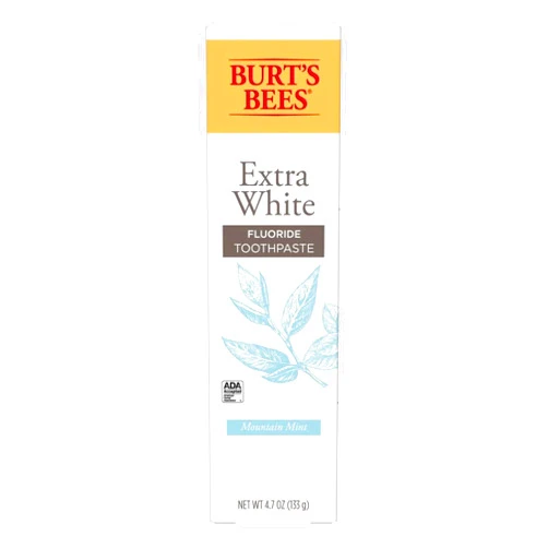 B07QZZGW1C Burts Bees Extra White Mountain Mint Fluoride Toothpaste 4.7 Ounce (Pack of 2)