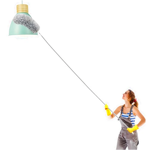 Abealv Telescoping Microfiber Duster with Extendable Stainless Steel 100 inches Pole, Washable Bendable Head and Scratch-Resistant Cap Duster for House Cleaning, Ceiling Fan, Blinds, Cars (Gray)