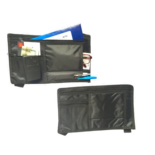ProEquip 2-Pack Deluxe Auto Car Visor Organizer Item Holder Storage Pouch Holder Multi-Pocket Organizer w/Strap (Pack of 2, Black)