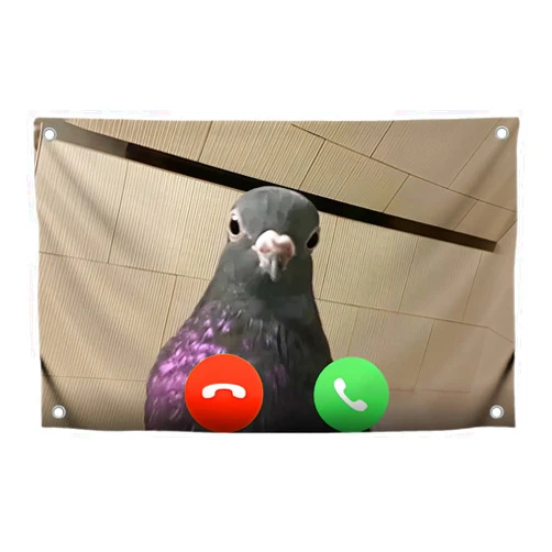 LUIVU 3x5 Feet Meme Flag Funny Dove with Four Brass Grommets - Single Sided Cool Meme Banners for Room - Funny Polyester Tapestry for Guys Bedroom - Tapestries for College Dorm