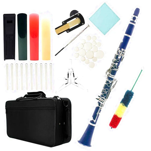 HJDFRTE Professional Clarinet Dark Blue B-flat Clarinet 17 Keys ABS Resin Clarinet Kit With Hard Case And Accessories