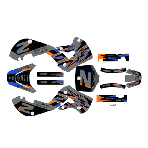 Kalair GFX Graphics Kit for Suzuki DRZ 110 (2002-2009) Vizion Series Orange 21 Mil - Dirt pit bike motorcycle stickers, dirtbike racing automotive decal motocross accessories no-plastics