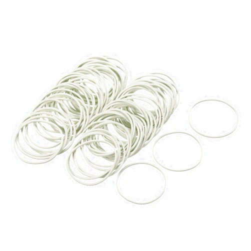 MECCANIXITY 100 Pack Rubber Band Stretchable Rubber Elastic Band White 40mm x 1.4mm Hair Rubber Bands for Home Office