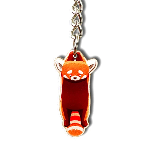 PeachyApricot Cute Red Panda Keychain Backpack Charm Jewelry Gift (Hanging Red Panda)