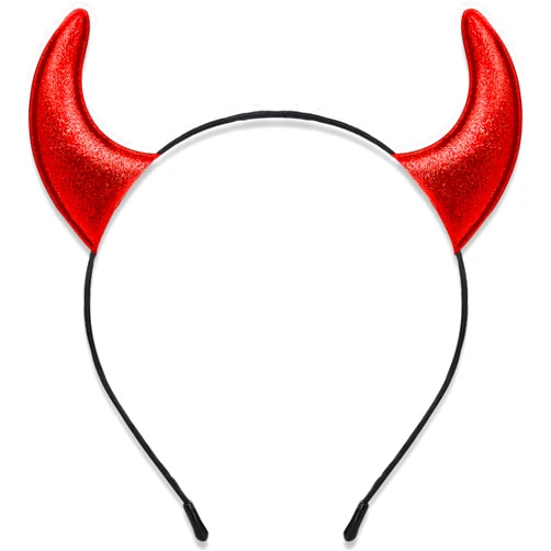 Parma77 Glitter Devil Horns Headband, Red Devil Horns Devil Costume for Women Men Girls, Halloween Fancy Dress Cosplay Hairband (Red)