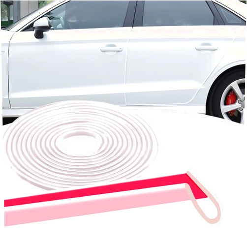 Qboonpt 16Ft Car U-Shape Door Edge Guards, Rubber Clear Anti-Scratch Entry Trim Molding Guard, Universal Auto Edge Trim Rubber Seal Protector for Most Cars, Trucks, SUVs