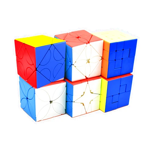 Yealvin Speed Cube Set Stickerless Puzzle Cube Bundle of Polaris Cube Maple Leaf Cube Hunyuan Skewb Cube Lucky Clover Cube Puppet Cube V1 and V2 Puzzle Toys 6Pcs