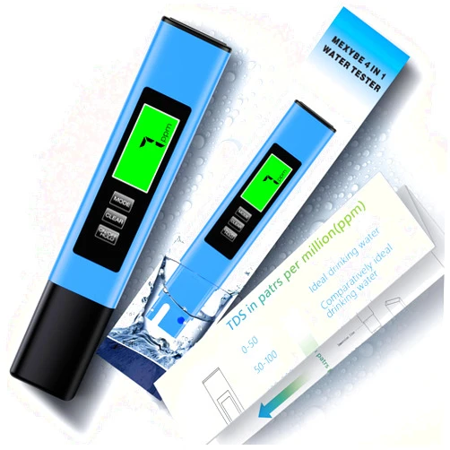 MEXYBE 2025 All-New 4 in 1 Tds Meter Digital Water Tester - Accurate and Reliable TDS EC & Temp(°C,°F) Meter - 0-9999ppm - Professional Testing for Drinking Water, RO/DI System, Aquariums etc