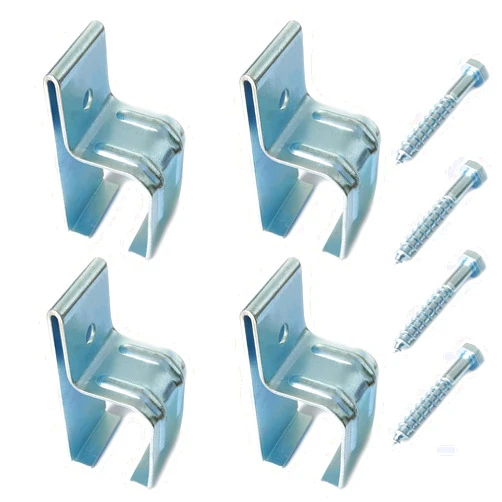 YUEBM Box Rail Hanger Bracket, Heavy Duty Exterior Barn Door Hardware, Used to Mount Rail for a Barn Door, 4Pcs, Included Bolts