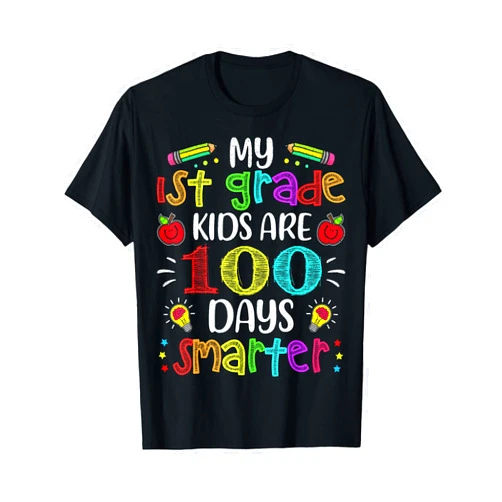 Funny 100th Day Of School Costume Gifts Tee Co. 1st Grade Teacher 100 Days Smarter 100th Day of School Gift T-Shirt