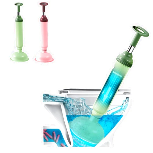 SiiMMM Toilet Plunger Air Power Bathroom Clog Remover Vacuum High Pressure Drain Blaster Toilet Snake Bathtub Floor Drain Pipe (Pink B,Suction cup) Suction cup Pink B