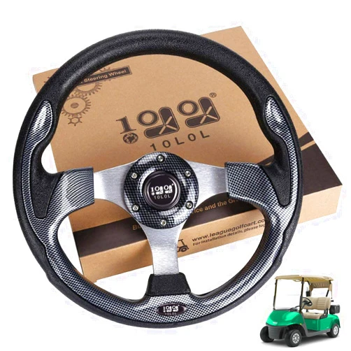 10L0L Golf Cart Steering Wheel, Generic of Most Golf cart EZGO Club Car Yamaha (style1 Gray)