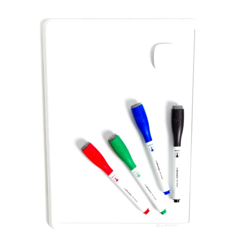 U Brands Contempo Magnetic Dry Erase Board Kit, 8.5”x11”, White Modern Frame, includes 4 Markers and Magnet