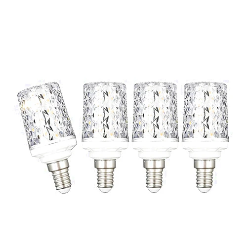 Syited E12 LED Bulbs,Modern Craft Crystal lamp,3000K Warm Light 18W LED Light Bulbs Equivalent 100W, 360° Beam Angle,AC 85-265V, Small Edison Screw SES LED Corn Lamp, Not Dimmable(4 Pack)