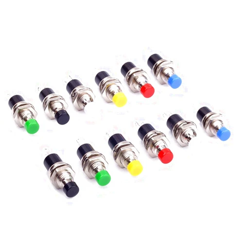 Cylewet 12Pcs 1A 250V AC 2 Pins SPST Momentary Mini Push Button Switch Normal Open (Pack of 12) CYT1078