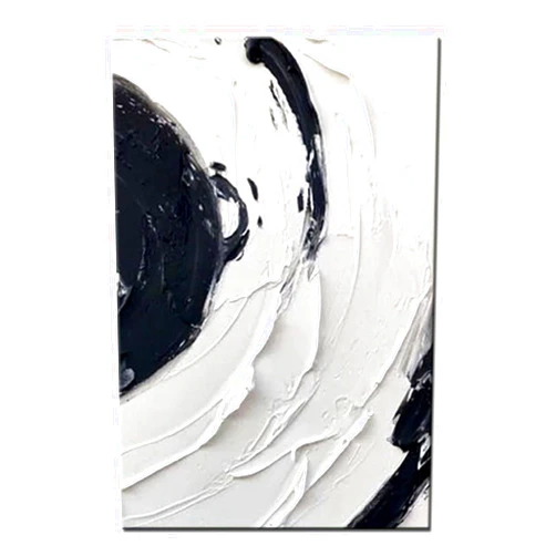 BAWHO Hand Painted Abstract 3D Thick Oil Paintings Black And White Canvas Art Painting Home Decor Modern For Home Living Room,31inx47in,No Frame