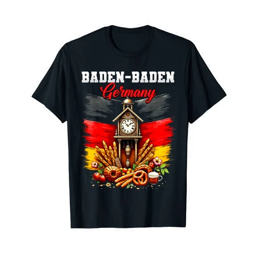 Baden-Baden Germany City Oktoberfest Design Baden-Baden Germany Vacation Travel Souvenir German Flag T-Shirt