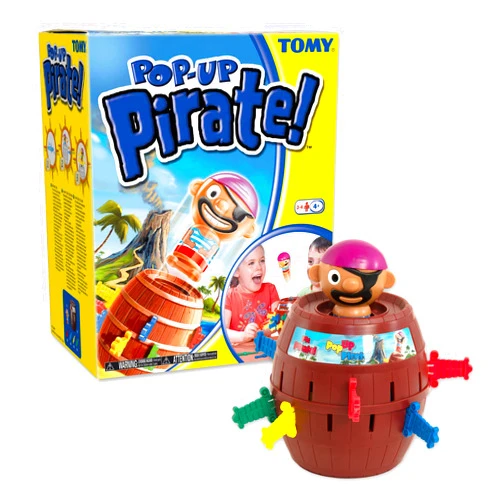 TOMY Pop Up Pirate Board Game - Family and Preschool Kids Games for Family Game Night - Winter Break Activities- Girls and Boys Games - 2-4 Players - Ages 4 Years and Up