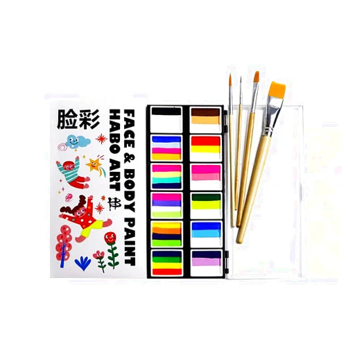 EGOBUY 12 boxes of water-based rainbow stripe painting body painting palette set,Rainbow Body Painting, Face Painting , Face paint kit，Party Style,Kids Costume Party,Boys and girls Graduation Party