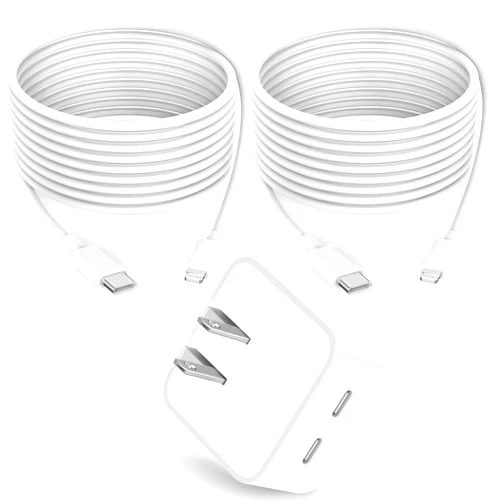 TrimDish iPhone Charger Fast Charging, 40W Dual USB C Wall Charger Apple MFi Certified Dual USB-C Port Power Adapter with 2Pack 6FT USB-C to Lightning Cable for iPhone 14 Plus/13/12/11/XS/XR/X/iPad Wall Block