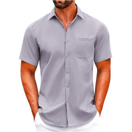 COOFANDY Mens Short Sleeve Casual Button Down Shirts Summer Untucked Dress Shirts with Pocket