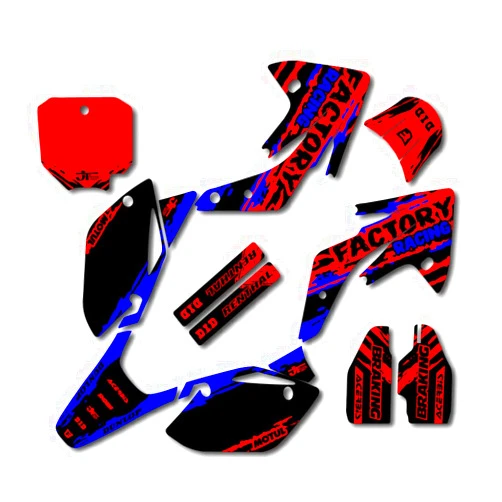 Generic Red Black & Blue Slick Racing Graphics Kit Fits Honda 07-22 CRF150R CRF 150R Kit