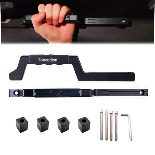 Tänzedzm 2 pcs Rear Roll Bar Grab Handles Compatible with 2023 2024 New Ford Bronco 2021 2022 4 Door, Aluminum Alloy Grip Handles Bronco Interior Accessories(Black)