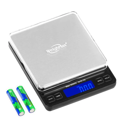 Weighmax Duo Series W-7800 High Precision 0.1g/0.01oz 3000g Digital Pro Pocket Scale, Serving as Kitchen Scale and Postal Scale