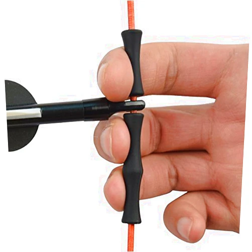 SHENG-RUI Archery Bowstring Finger Saver Quick Shot Finger Guard for Hunting or Bowfishing Black Non Glove