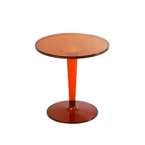 ZTHOME Modern Round Transparent End Table Acrylic Side Table End Table Pedestal for Office Living Room Bedroom(48x48x49cm, F)