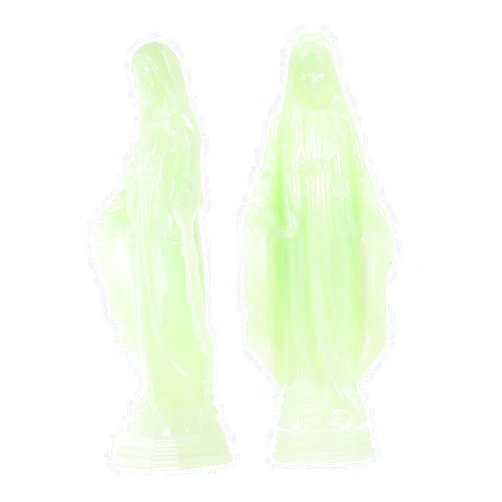 STOBAZA 2pcs Luminous Virgin Ornament Virgin Figurine Virgin Statue Our Lady of Virgin Sculpture Religious Present Catholic Religious Figurines Mother Model Plastic Light Green