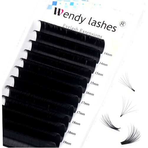 Wendy Lashes Easy Fan Lash Extensions D Curl Eyelash Extension Volume Lash Extension Rapid Self Fanning Lashes 0.07 thickness Eyelash Extensions Mega Fans 14-20mm Lashes Extensions(0.07-D,14-20mm)
