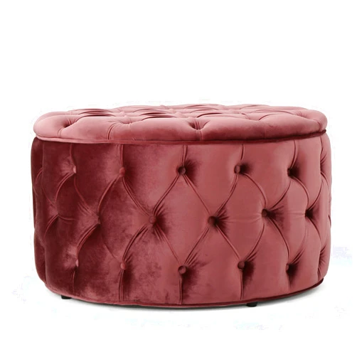 GDFStudio Christopher Knight Home Zelfa Velvet Ottoman, Blush 29.5” x 29.5’x 18”