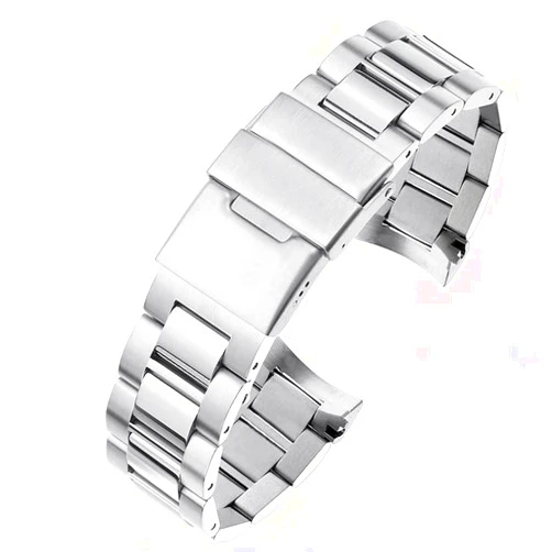 JWTPRO Curved End Stainless Steel Watch Strap for Longines Master Conquest HydroConquest L3.642.4 L3.781.4 Bracelet Accessories 21MM