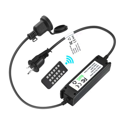 Newpow Outdoor Dimmer for String Lights Max 360W, Timer Switch(6H&8H) Auto Daily Cycle, Brightness Memory Function, IP67 Waterproof, 60Ft Remote Range for Dimmable Outdoor String Lights, Floor Lamp