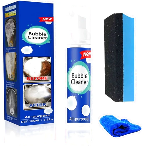 NHIKLATA Foaming Heavy Oil Stain Cleaner, Foam Cleaner All Purpose Heavy Duty, Powerful Stain Removing Foam Cleaner, Stubborn Grease & Grime Remover Bubble Spray (100ml, 1pcs)