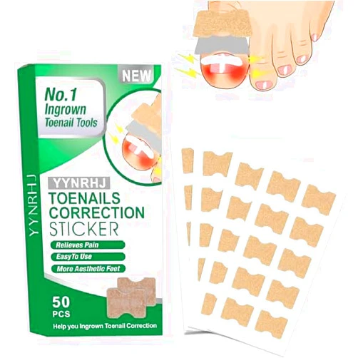 YYNRHJ Ingrown Toenail Treatment,50 Pcs No Glue Breathable Corrector Patch,Painless ingrown toenail corrector,nail correction patches,Not easy to fall off, quick repair Ingrown Nail Treatment Tool, toenail