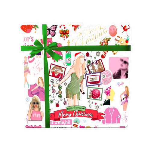 Kakbpe Christmas Wrapping Paper Sheet - 5 Sheets Folded Flat, 20.8 Inch X 30 Inch Per Sheet, Waterproof Folded flat sheets Pink for Popular Singer Fans Girls