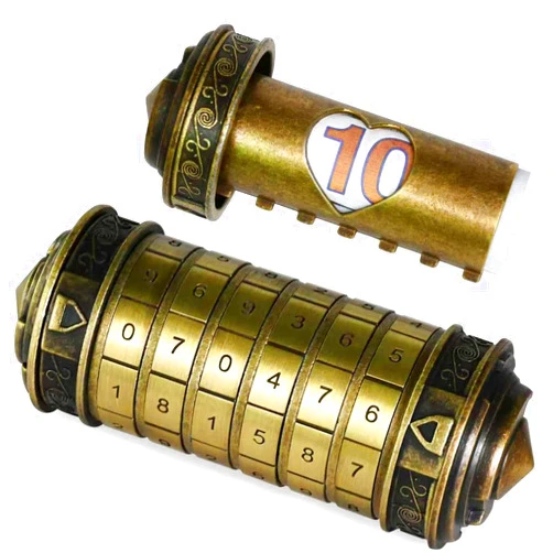 FLYALIGOGO Cryptex Da Vinci Code Numeric, Money Puzzle Box for Cash Gift with Secret Hidden Compartments Birthday Xmas for Men & Women Escape Room Brain Teaser Puzzle Toy Presents