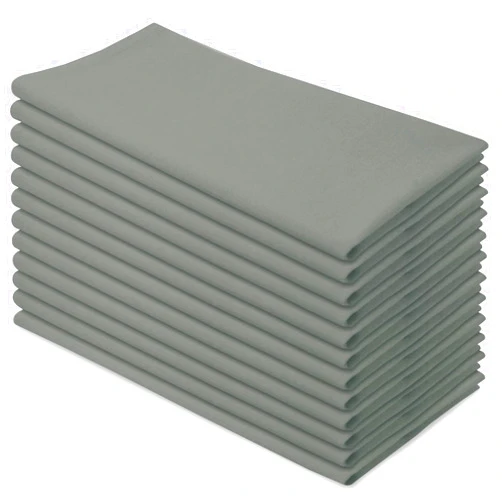 Aunti Em's Kitchen Steel Grey Cotton Napkins Cloth 20 x 20 Oversized 100% Natural Bulk Linens for Dinner, Events, Weddings, Set of 12