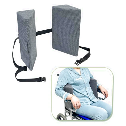 KAAMOS Lateral Support for Wheelchair Side Guards Wheelchair Lateral Support Cushion Posture Foam Wedge Pillows Contoured Wheelchair Cushion Side Padding for Seniors Better Posture with Strap