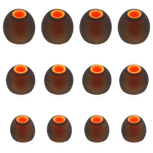Rayker Ear Tips Replacement for Live 200BT Tune 110 BT Tune 120TWS Headphone, S M L Size Soft Silicon Ear Tips Earbud Covers for Live 200BT Tune 110 BT Tune 120TWS, 6 Pairs, Black Orange