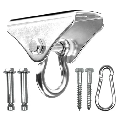 Yes4All Punching Bag Hanger, Stainless Steel Swivel Chain with 4 Snap Hooks for Heavy Bag, Gym Swing, Trapeze, and Hammock