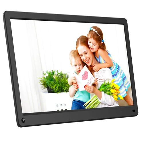 Atatat 15 inch Digital Photo Frame with 1920x1080 High Resolution, IPS Screen, Motion Sensor, Remote Control - Black