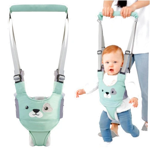 AVIZCVE Baby Walking Harness, Handheld Kids Walker Helper, 2024 New Upgrade Breathable and Adjustable Toddler Infant Walker Harness Assistant Belt with Instructions for 7-24 Month (Seasonal Green Puppy)