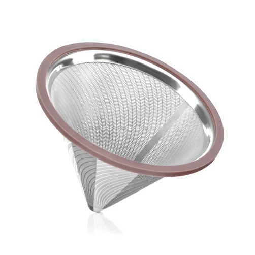 Kavako Reusable Metal Coffee Filter with Double-layer Stainless Steel, Coffee Dripper, Compatible with Chemex, Hario V60 emex, Hario and Other Carafes, Paperless Coffee Filter for Sustainable Brewing