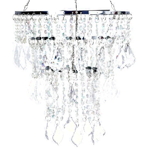 Cioceen Acrylic Chandelier lampshade Crystal Beaded Fixture Pendant Ceiling Light Shade for Wedding Bedroom Centerpiece Lampshade with Acrylic Jewel Droplets H11.5
