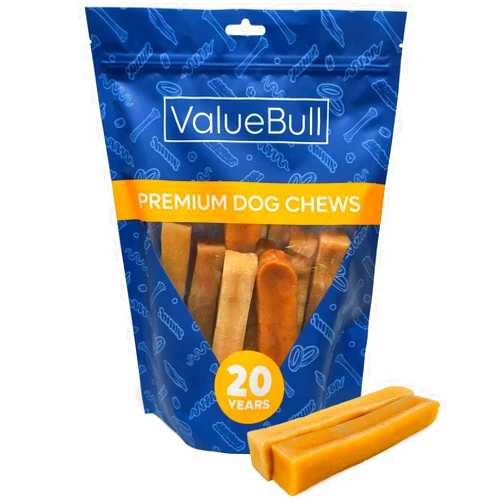 ValueBull Himalayan Yak Cheese Dog Chews, Large, 10 ct - Long-Lasting for Aggressive Chewers, All Natural, Healthy & Safe, Low Odor Nepal Yak Milk Chews