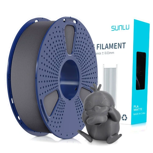 SUNLU 3D Printer Filament PLA Matte 1.75mm, Neatly Wound Filament, Smooth Matte Finish, Print with 99% FDM 3D Printers, 1kg Spool (2.2lbs), 330 Meters, Matte Grey