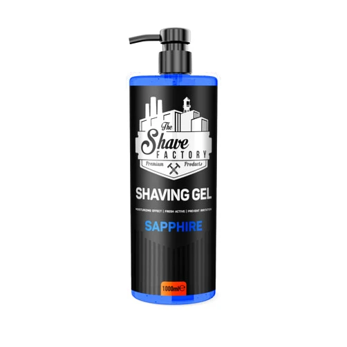 The Shave Factory - Shaving Gel | Non-Irritating | Precise shave on face and body | Shaving gel for men | Moisturizes the skin (Sapphire (1000ml - 33.81 Fl. Oz))
